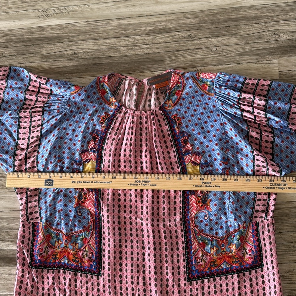 BHANUNI by JYOTI Emilia Beaded Peasant Blouse Shirt Boho Current $176 Current - Picture 10 of 16